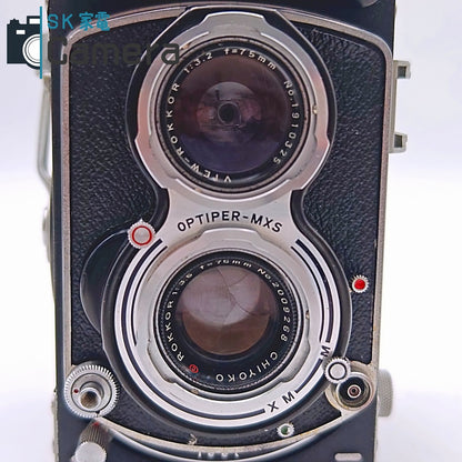 【中古】 MINOLTA AUTOCORD ROKKOR 75ｍｍ F3.5 CHIYODA KOGAKU ミノルタ オートコード キャップ付