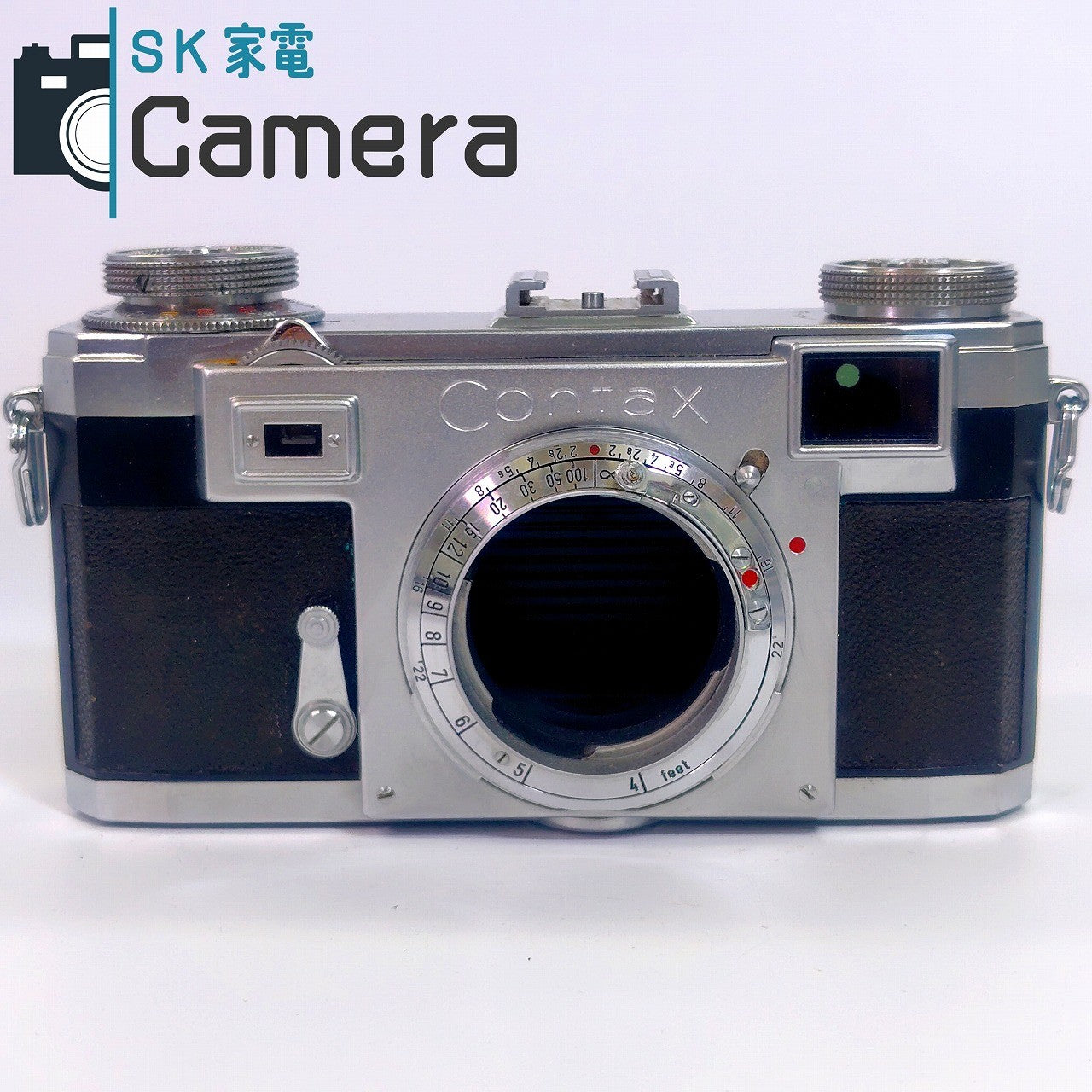【中古】 CONTAX IIa Zeiss-Opton Sonnar 50ｍｍ F2 T ZEISS IKON コンタックス カラーダイヤル 革ケース キャップ付 良品