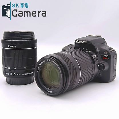 【中古】 Canon EOS Kiss X7 EF-S 18-55ｍｍ F3.5-5.6 IS STM EF-S 55-250ｍｍ F4-5.6 IS II ショット数約3100 ダブルレンズ 美品