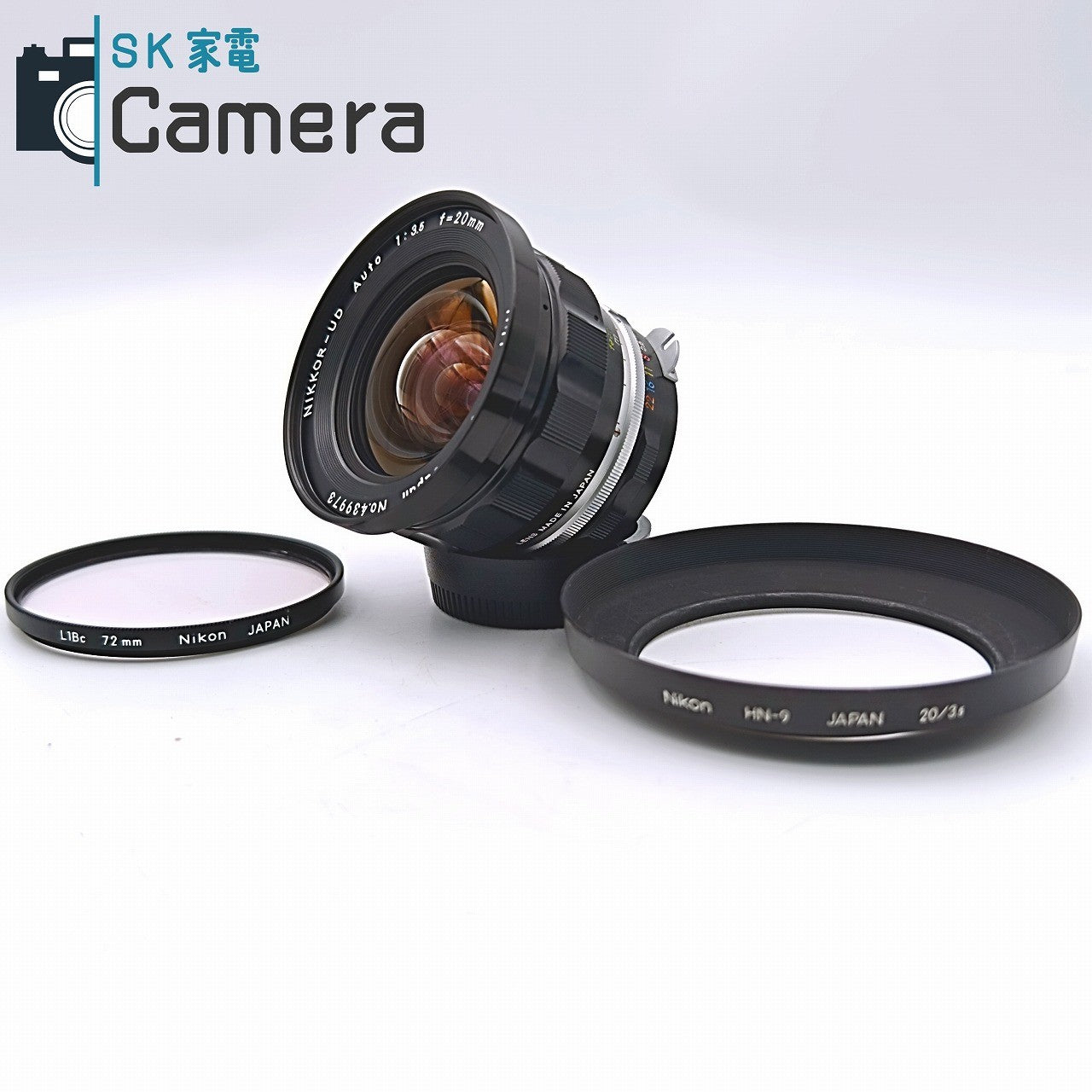 【中古】 Nikon NIKKOR-UD Auto 20ｍｍ F3.5 非Ai NH-9 フード付 ニコン 良