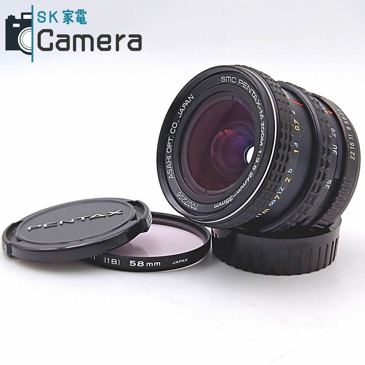 【中古】 PENTAX SMC PENTAX-M ZOOM 24-35ｍｍ F3.5 Kマウント ペンタックス キャップ フィルター付