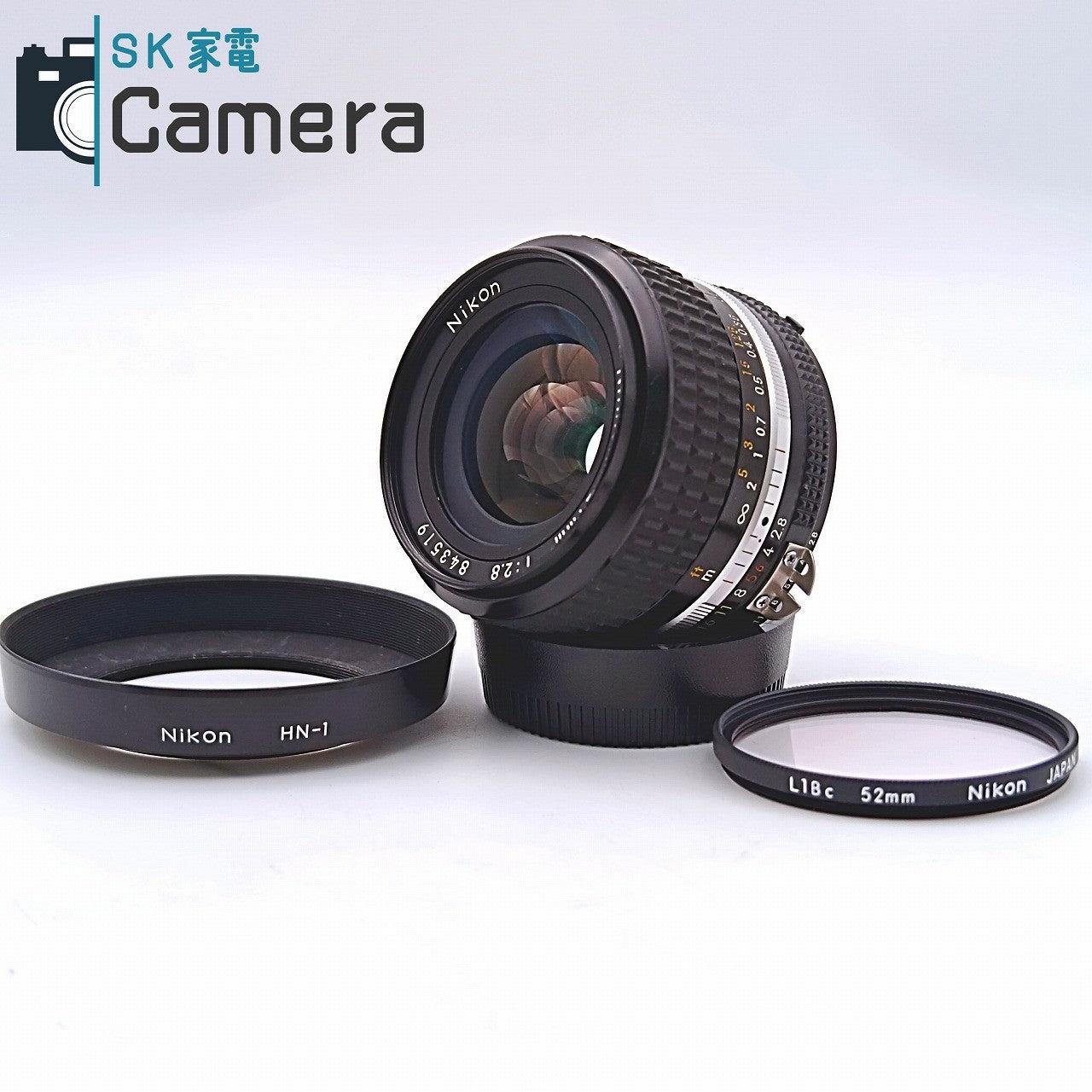 【中古】 Nikon NIKKOR 24ｍｍ F2.8 Ai HN-1 L1Bc フード フィルター 付 ニコン