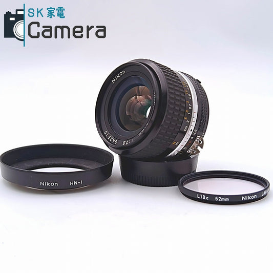 【中古】 Nikon NIKKOR 24ｍｍ F2.8 Ai HN-1 L1Bc フード フィルター 付 ニコン