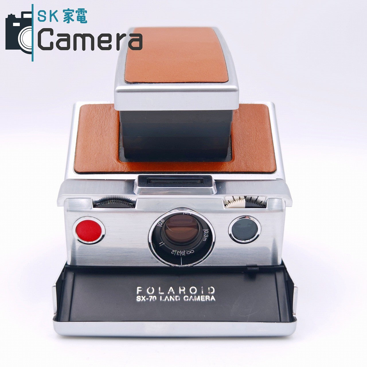 【中古】 POLAROID SX-70 LANDCAMERA ポラロイド キャメルカラー ケース ACCESSORY HOLDER ＃113 付 通電 シャッター 動作