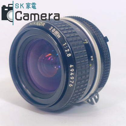 【中古】 Nikon NIKKOR 28ｍｍ F2.8 Ai HS-9 フード付 ニコン