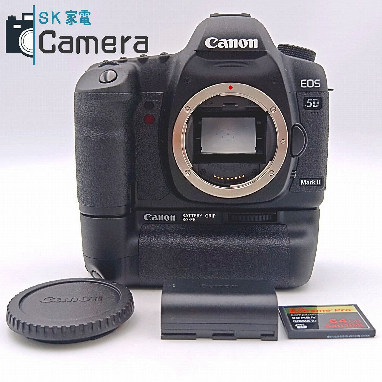 【中古】 Canon EOS 5D Mark II BATTERY GRIP BG-E6 キャノン ショット数約5800回 CF64GB付