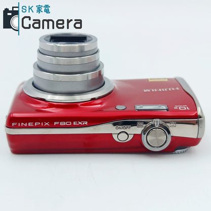 【中古】 FUJIFILM FINEPIX F80 EXR 富士フィルム ファインピクス レッド 充電器 付 コンパクトデジタルカメラ