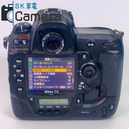 【中古】 Nikon D3 ボディ EN-EL4a 電池 付 良 ニコン