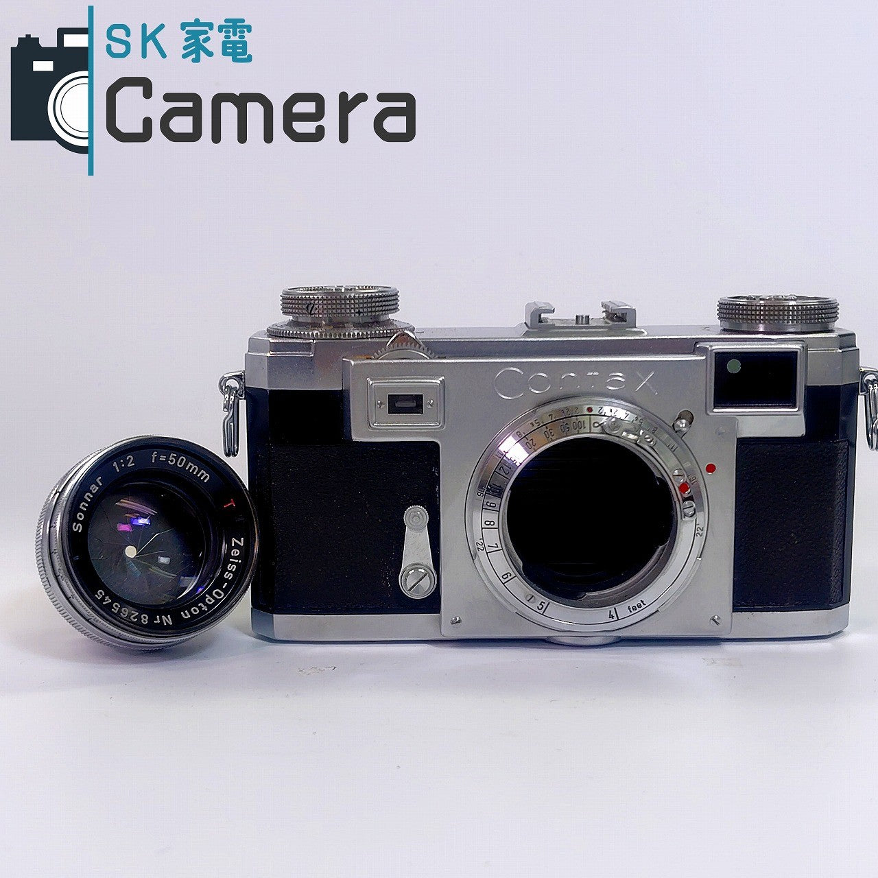【中古】 CONTAX IIa Zeiss-Opton Sonnar 50ｍｍ F2 T ZEISS IKON コンタックス カラーダイヤル 革ケース キャップ付 良品