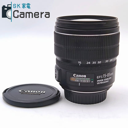 【中古】 Canon EF-S 15-85ｍｍ F3.5-5.6 IS USM キャノン キャップ付 美品