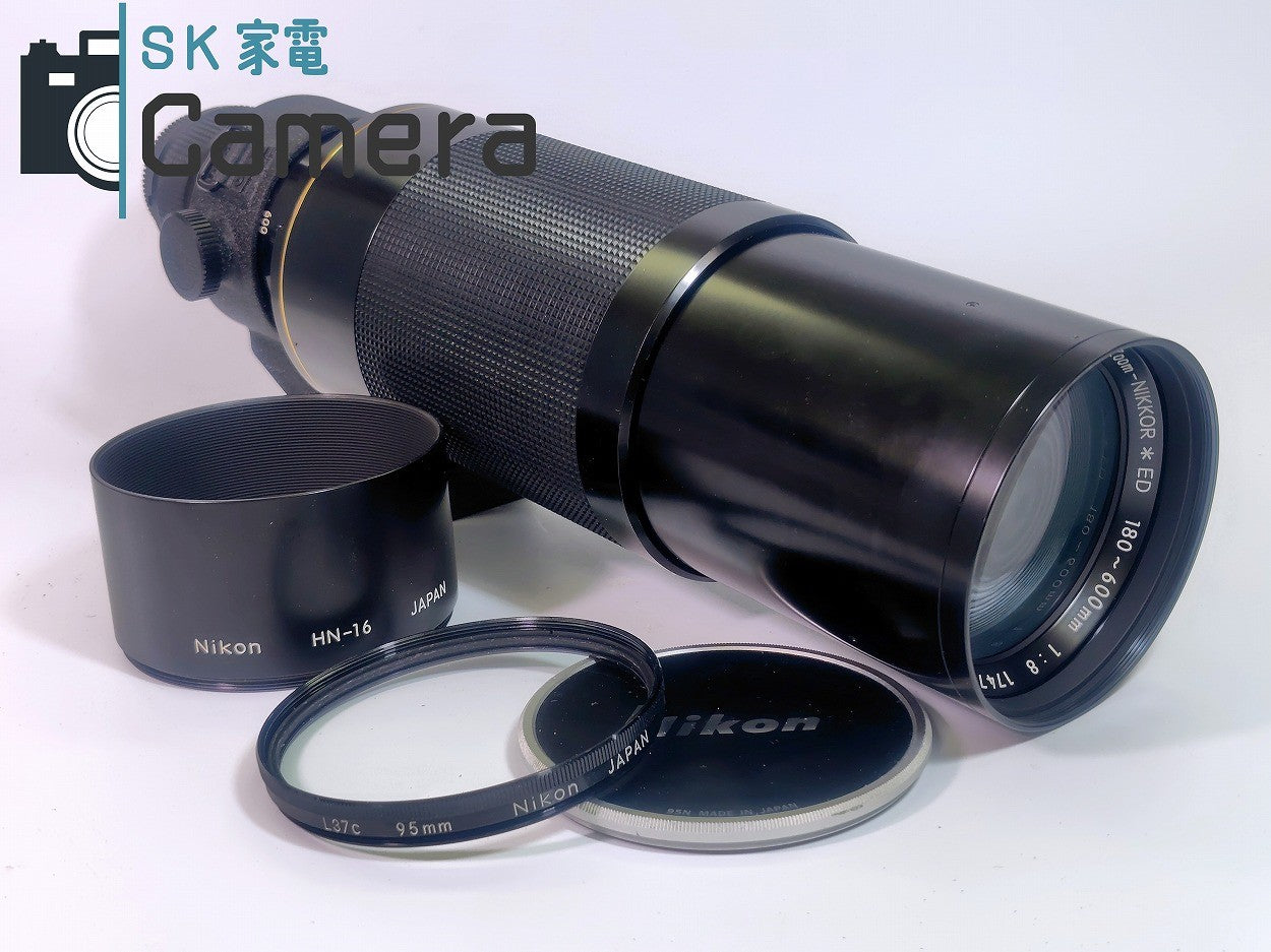 Nikon Zoom-NIKKOR ＊ ED 180-600ｍｍ F8 Ai-s ニコン L37cフィルター HN-16フード 95Nレンズキャップ CZ-1860ケース ストラップ 付 美品