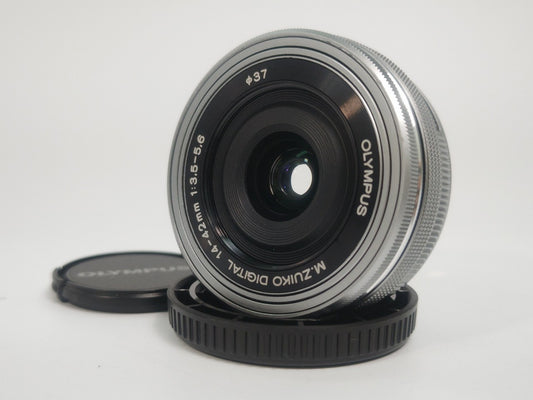 【中古】 OLYMPUS M.ZUIKO DIGITAL 14-42ｍｍ F3.5-5.6 EZ ED MSC キャップ付 美品