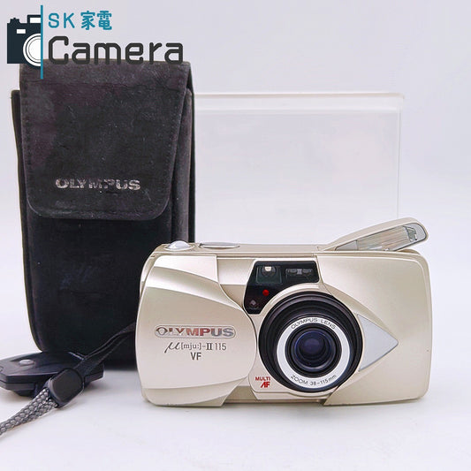 【中古】 OLYMPUS μ [mju:] - II 115 VF 38-115ｍｍ オリンパス ミュー コンパクトフィルムカメラ 美品 μ Ⅱ テスト用フィルムにて確認済