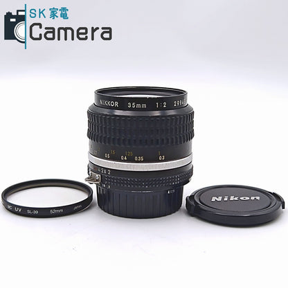 Nikon NIKKOR 35ｍｍ F2 Ai-s ニコン キャップ フィルター 付 並品