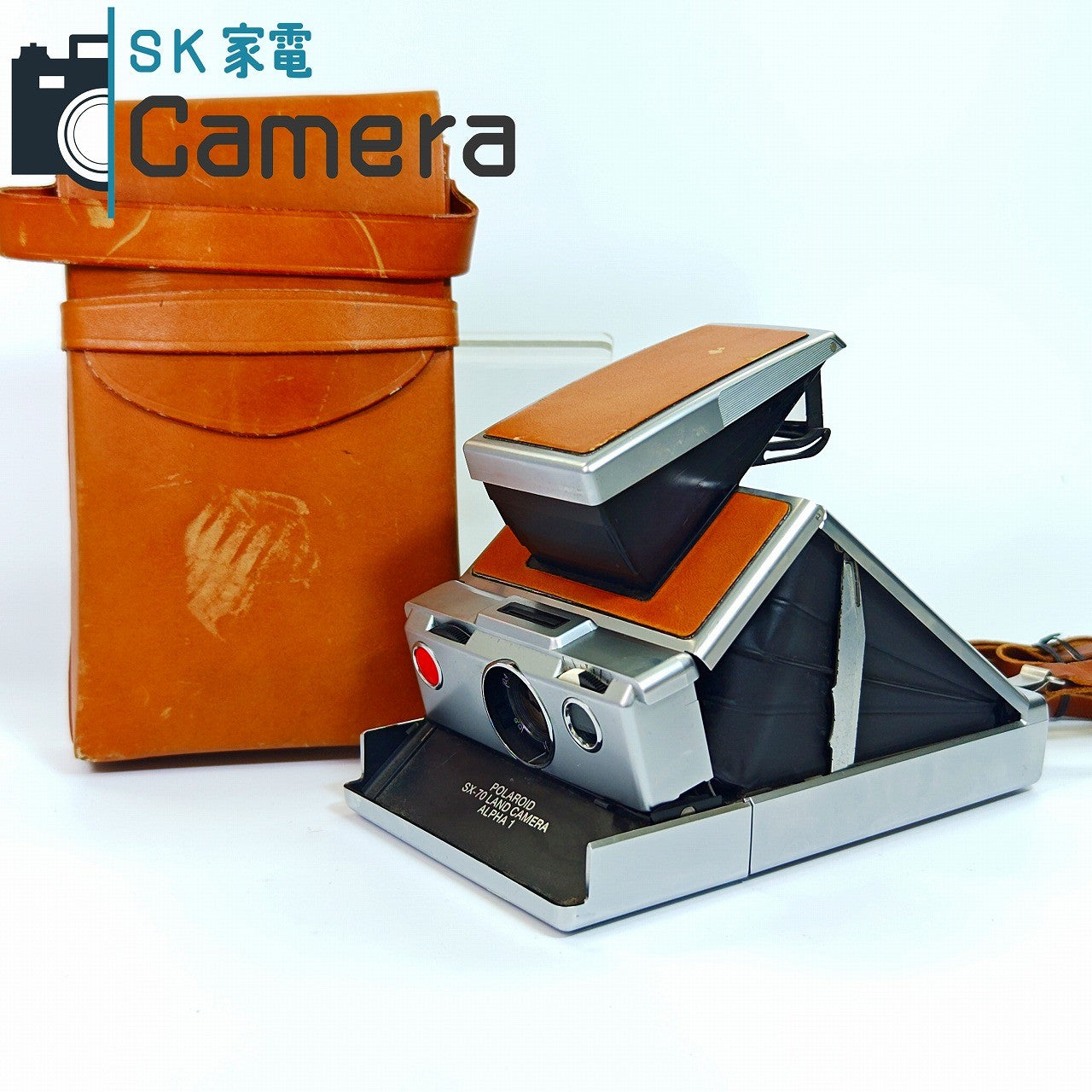 【中古】 POLAROID SX-70 LAND CAMERA ALPHA1 ポラロイド キャメルカラー ケース付 テスト用フィルムにて動作