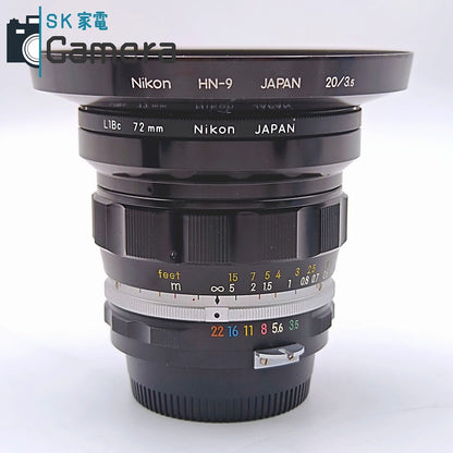 【中古】 Nikon NIKKOR-UD Auto 20ｍｍ F3.5 非Ai NH-9 フード付 ニコン 良