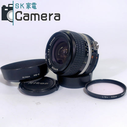 Nikon NIKKOR 24ｍｍ F2.8 Ai-s HN-3 フード付 美品 ニコン