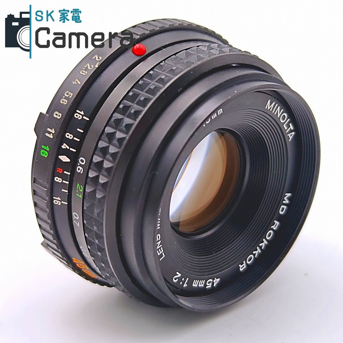 MINOLTA MD ROKKOR 45ｍｍ F2 ミノルタ ロッコール キャップ前後付 外観美品