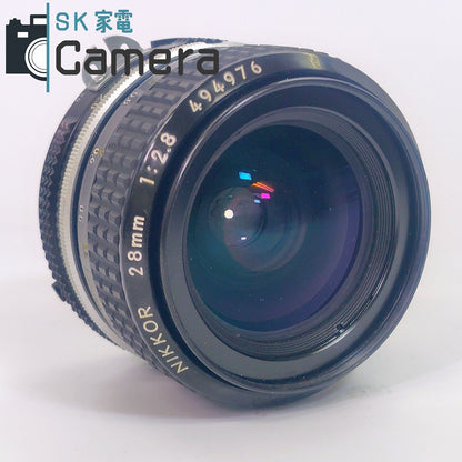 【中古】 Nikon NIKKOR 28ｍｍ F2.8 Ai HS-9 フード付 ニコン