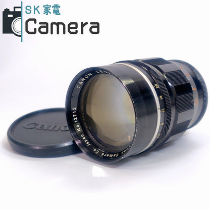 【中古】 Canon LENS 100ｍｍ F2 L39 T-60 フード ケース 付 2025年11月清掃済 キャノン F2.0
