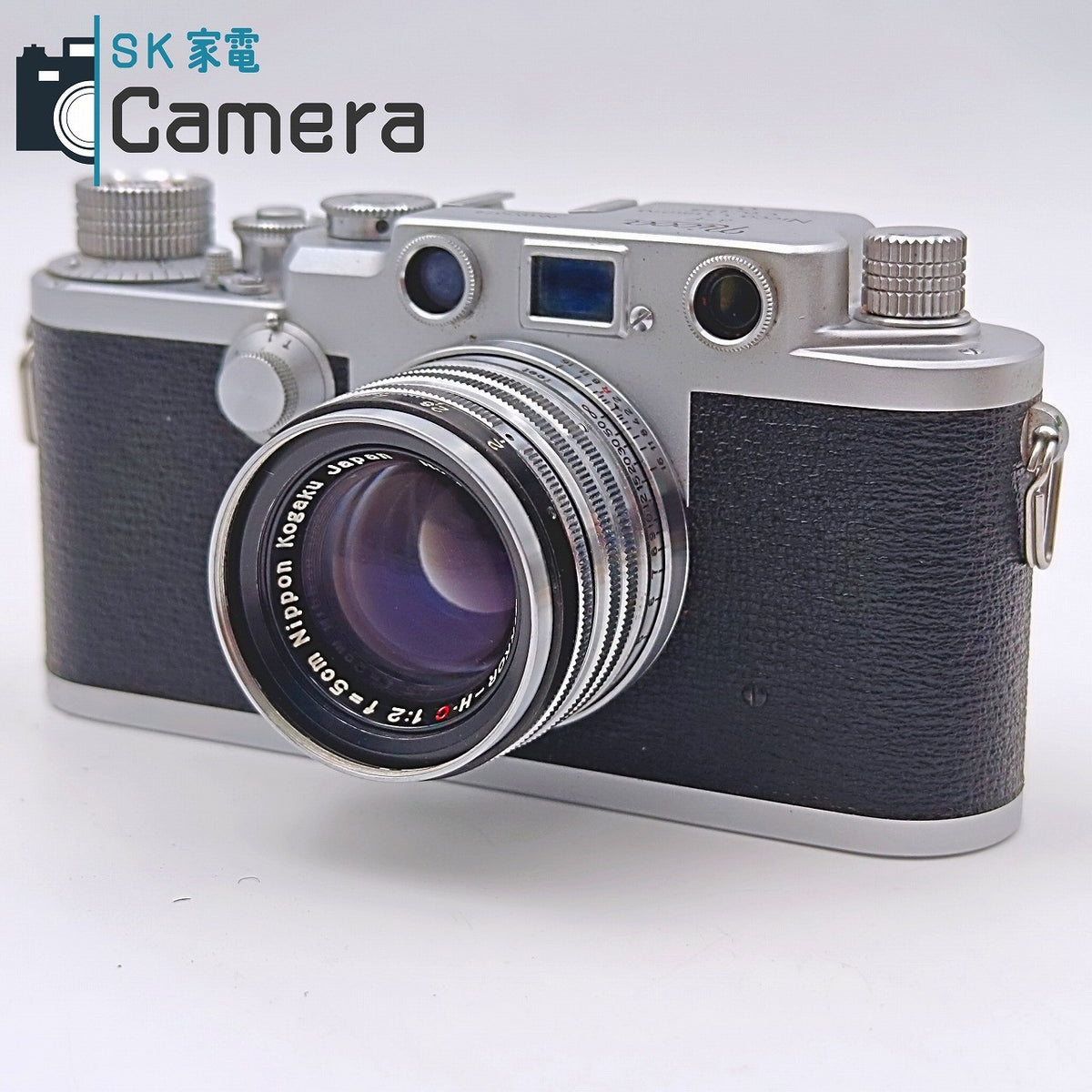 【中古】 NICCA 3-F Nippon Kogaku NIKKOR-H・C 5cm F2 黒帯 箱 シリアル一致 説明書 フード カラーフィルター付 ニッカ ニコン
