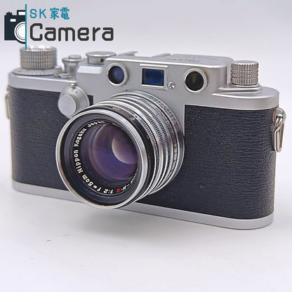 【中古】 NICCA 3-F Nippon Kogaku NIKKOR-H・C 5cm F2 黒帯 箱 シリアル一致 説明書 フード カラーフィルター付 ニッカ ニコン