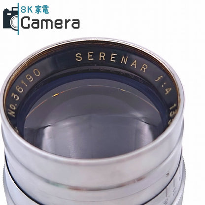 Canon SERENAR 135ｍｍ F4 L39 + 135ｍｍ ファインダー MADE IN OCCUPIED JAPAN 刻印リアキャップ 付 キャノン セレナ― オキュパイド 希少