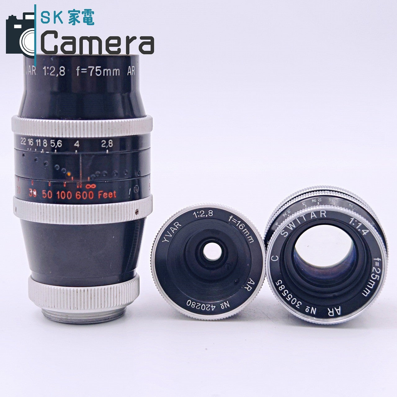 【中古】 RAILLARD BOLEX H16 16ｍｍ Kern-Paillard Switzerland YVR 75ｍｍ F2.8 SWITAR AR 25ｍｍ F1.4 YVAR AR 16ｍｍ F2.8 ボレックス