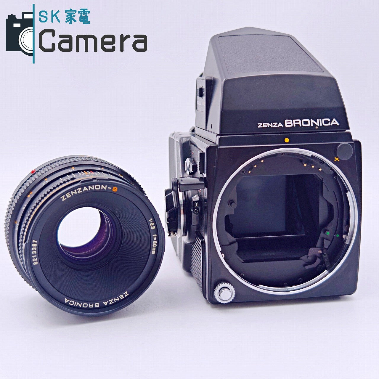 【中古】 ZENZA BRONICA SQ-A ZENZANON-S 80ｍｍ F2.8 AEプリズムファインダー シャッター 露出 AUTO 動作 ゼンザ ブロニカ