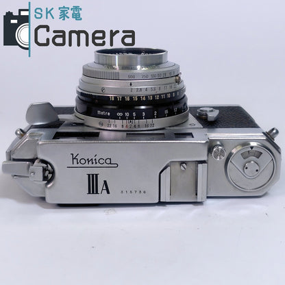 Konica IIIA コニカ Hexanon 48ｍｍ F2 レンジファインダー ⅢA レンズキャップ付