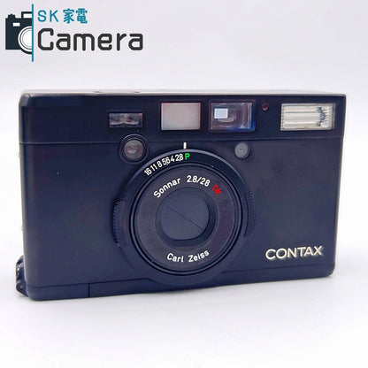 【中古】 CONTAX Tix Sonnar 28ｍｍ F2.8 T＊ BLACK テスト用フィルムにて確認済 コンタックス APS