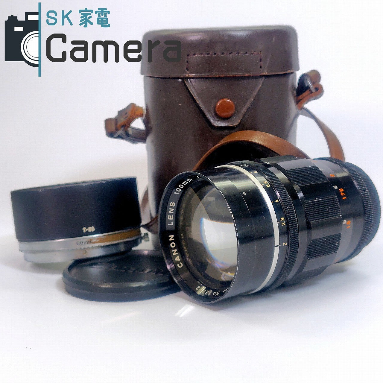 【中古】 Canon LENS 100ｍｍ F2 L39 T-60 フード ケース 付 2025年11月清掃済 キャノン F2.0