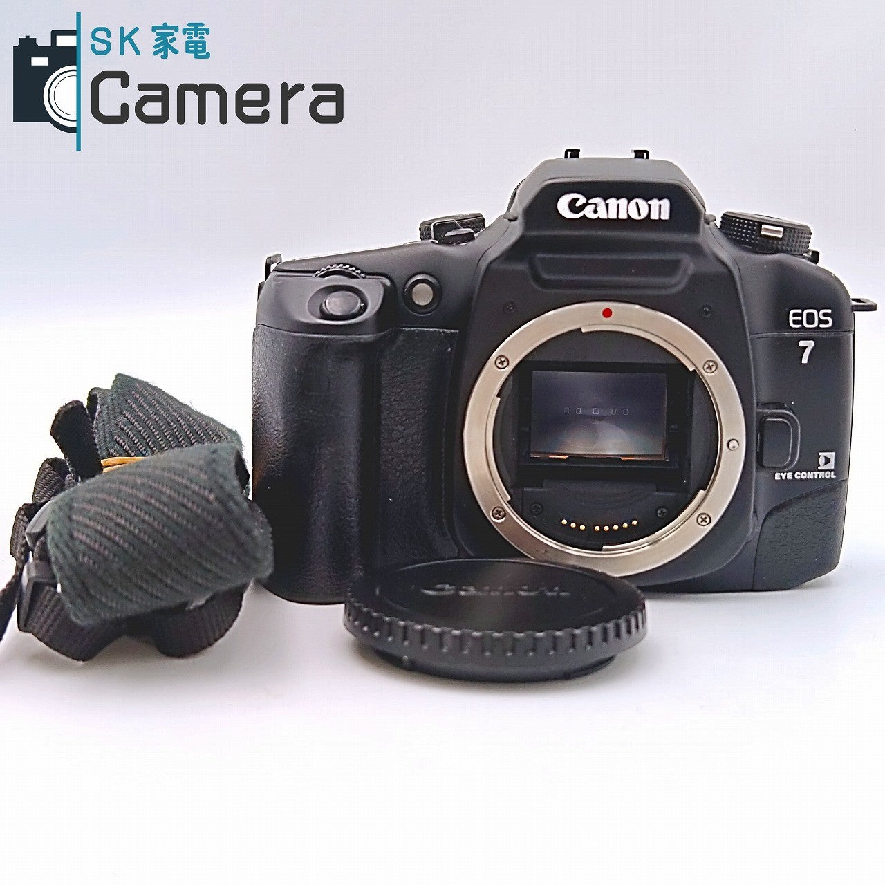 【中古】 Canon EOS 7 EYE CONTROL 一眼レフフィルムカメラ EOS7 キャノン テスト用フィルムにて動作確認済 ストラップ付