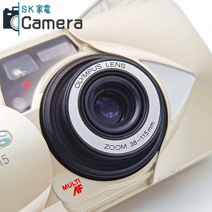 【中古】 OLYMPUS μ [mju:] - II 115 VF 38-115ｍｍ オリンパス ミュー コンパクトフィルムカメラ 美品 μ Ⅱ テスト用フィルムにて確認済