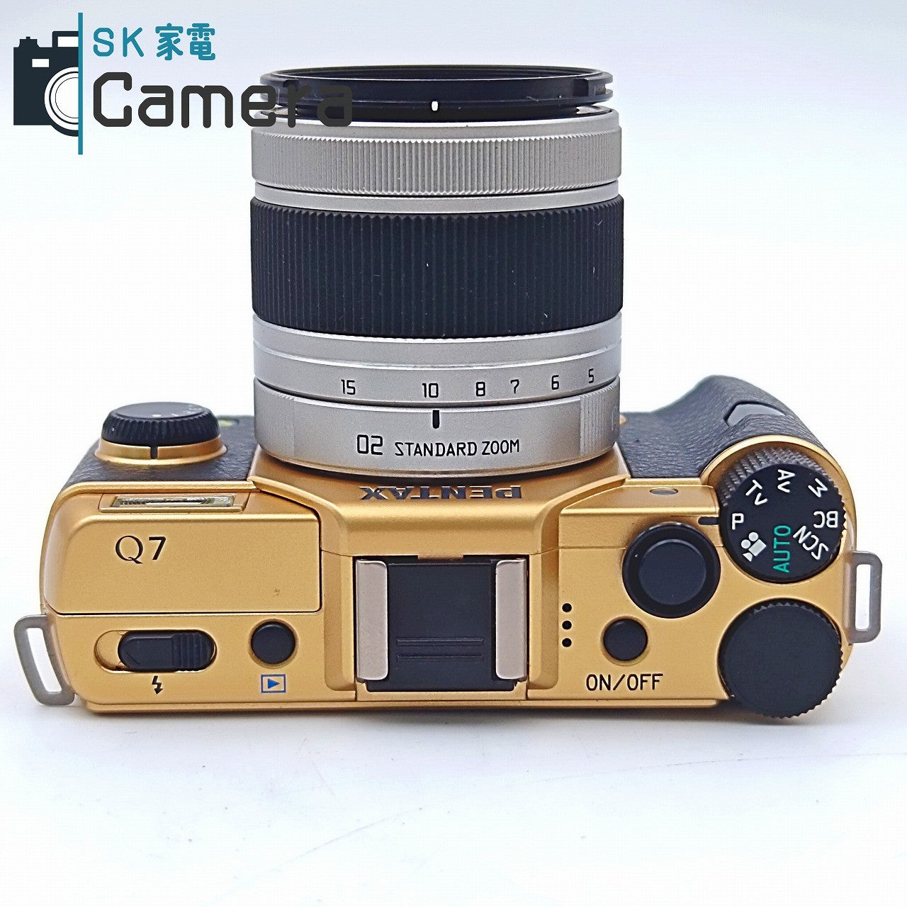 【中古】 PENTAX Q7 GOLD SMC PENTAX 5-15ｍｍ F2.8-4.5 ED AL 02 STANDARD 15-45ｍｍ F2.8 ED 06 TELEPHOTO 電池 充電器付 ゴールド