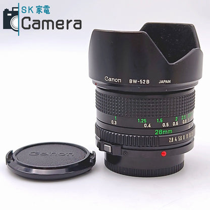 【中古】 Canon NEW FD 28ｍｍ F2.8 BW-52B フード付 キャノン