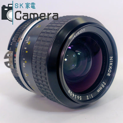 【中古】 Nikon NIKKOR 28ｍｍ F2 Ai ニコン キャップ付 美品