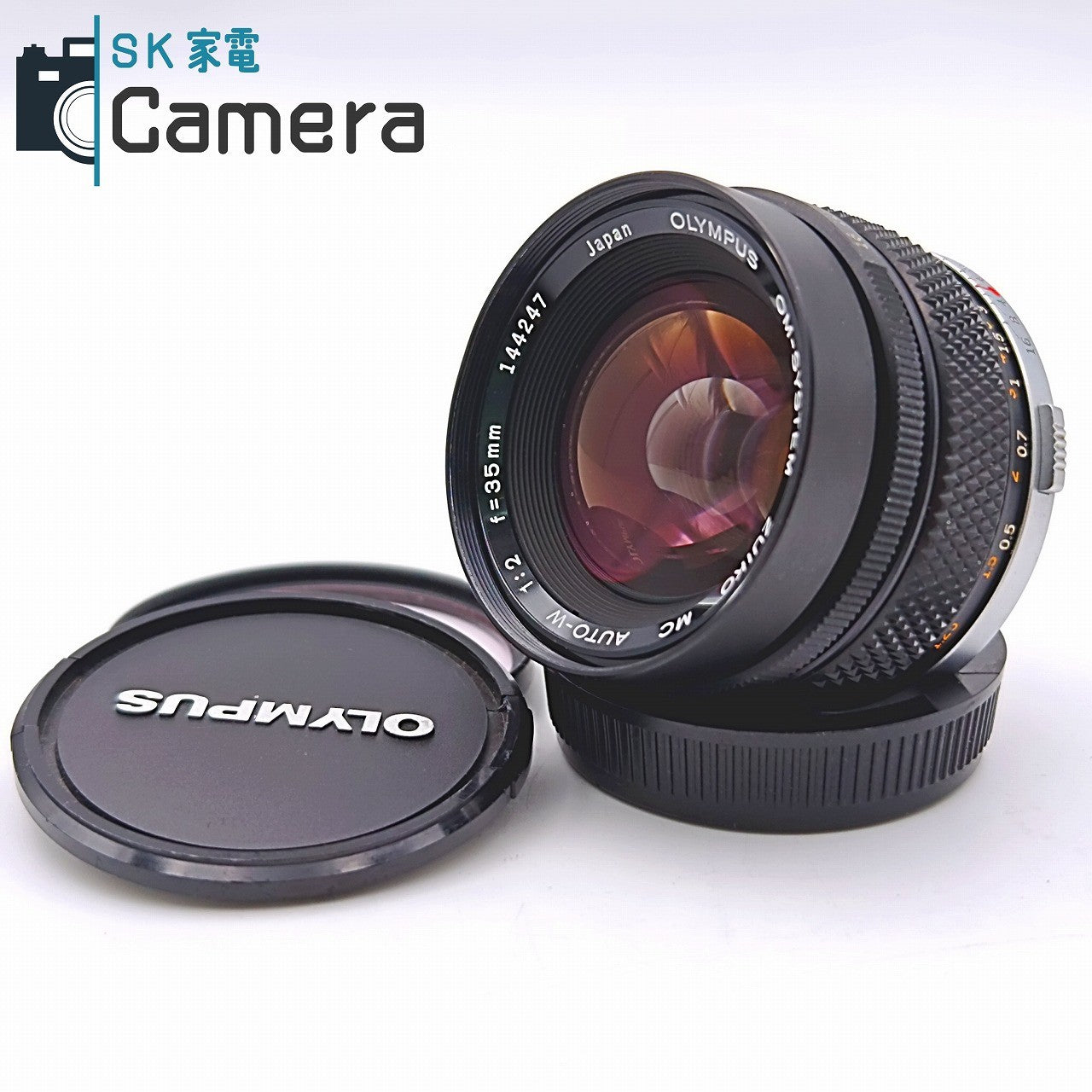 【中古】 OLYMPUS OM-SYSTEM ZUIKO MC AUTO-W 35ｍｍ F2 オリンパス キャップ フィルター 付