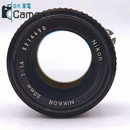 【中古】 Nikon NIKKOR 50ｍｍ F1.4 Ai-s ニコン キャップ フィルター付