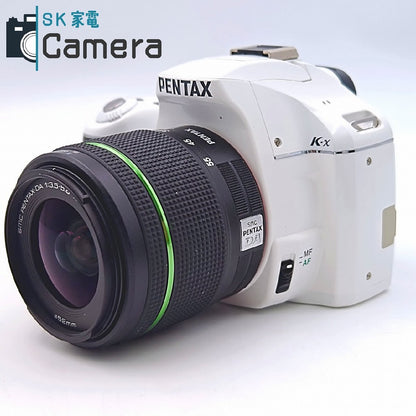 PENTAX K-x ホワイト SMC PENTAX-DA 18-55ｍｍ F3.5-5.6 AL WR ショット数約3000回 単三電池駆動 ペンタックス