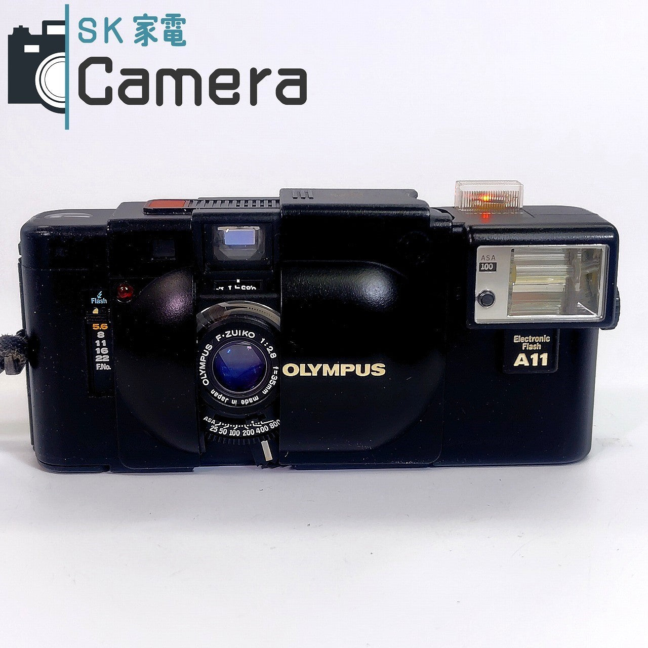 【中古】 OLYMPUS XA F.ZUIKO 35ｍｍ F2.8 Electronic Flash A11 オリンパス フィルムカメラ 箱 説明書付