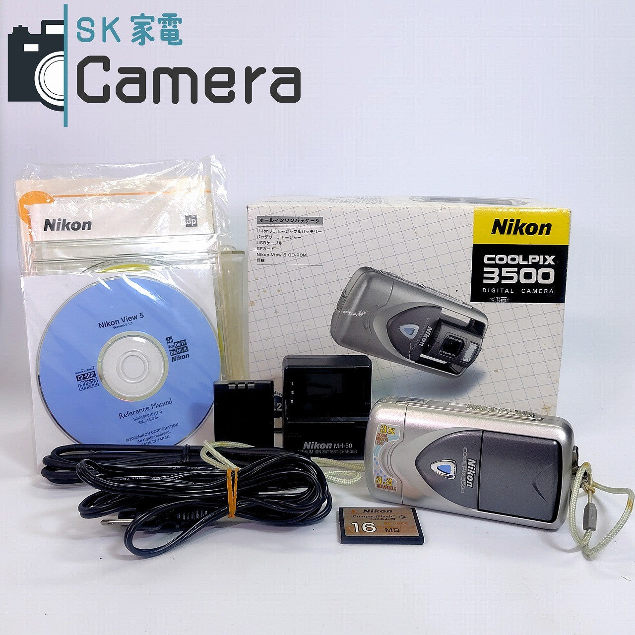 【中古】 Nikon COOLPIX 3500 ニコン クールピクス コンパクトデジタルカメラ 箱 充電器 CF16MB 付