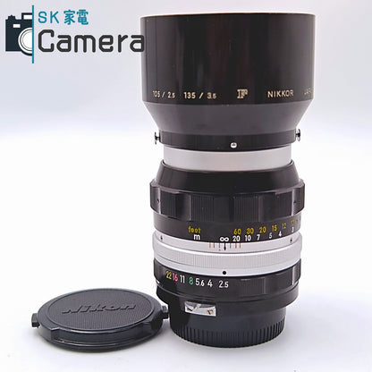 【中古】 Nikon Nippon Kogaku NIKKOR-P Auto 105ｍｍ F2.5 非Ai ニコン フード付