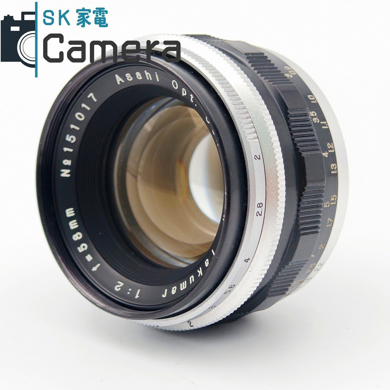 【中古】 Asahi Takumar 58ｍｍ F2 M42 2025年12月清掃済 Kマウントアダプター付 アサヒ ペンタックス タクマ―