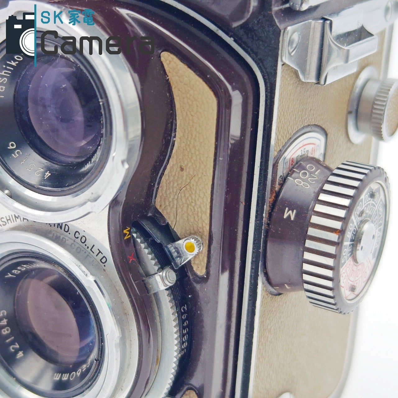 【中古】 YASHICA Yashica-44 Yashikor 60ｍｍ F3.5 ブラウン 茶 希少カラー 二眼レフカメラ ヤシカ