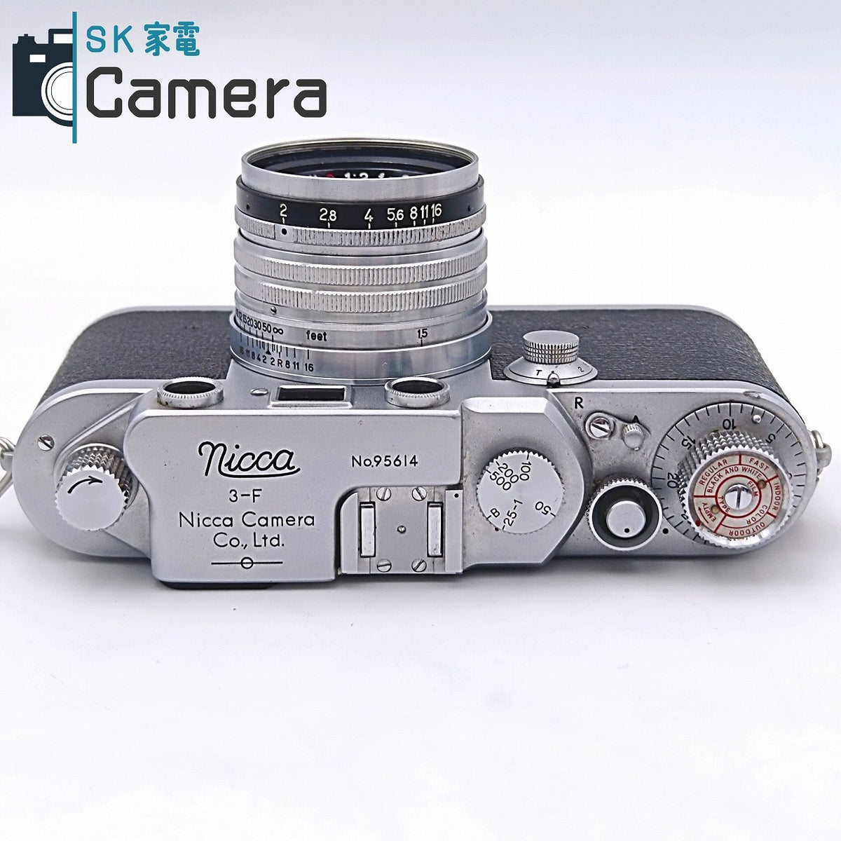 【中古】 NICCA 3-F Nippon Kogaku NIKKOR-H・C 5cm F2 黒帯 箱 シリアル一致 説明書 フード カラーフィルター付 ニッカ ニコン