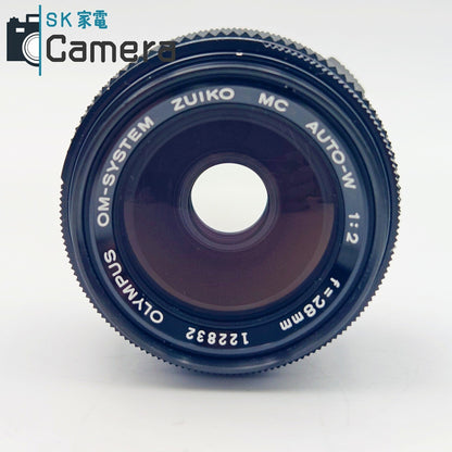 【中古】 OLYMPUS OM-SYSTEM ZUIKO MC AUTO-W 28ｍｍ F2 オリンパス キャップ付 良