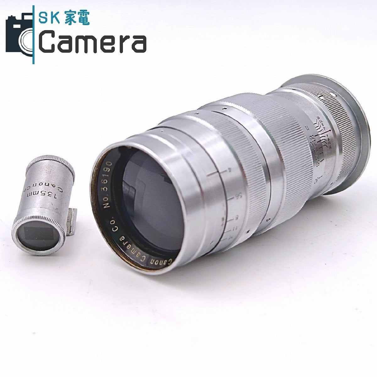 Canon SERENAR 135ｍｍ F4 L39 + 135ｍｍ ファインダー MADE IN OCCUPIED JAPAN 刻印リアキャップ 付 キャノン セレナ― オキュパイド 希少