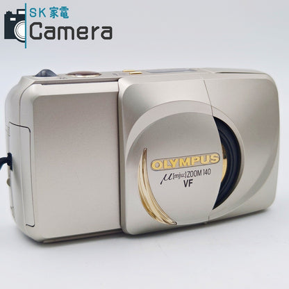 【中古】 OLYMPUS μ [mju:] ZOOM 140 VF オリンパス ミュー コンパクトフィルムカメラ 美品 テスト用フィルムにて確認済