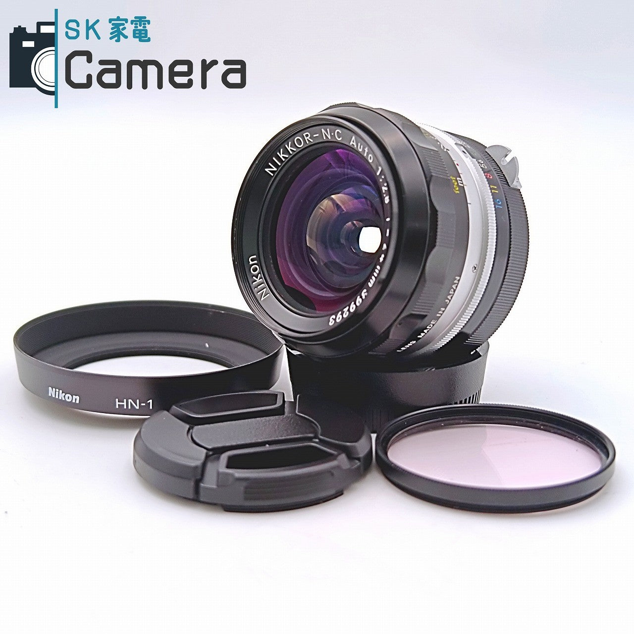 【中古】 Nikon NIKKOR-N・C Auto 24ｍｍ F2.8 非Ai ニコン HN-1 フード付き 美品